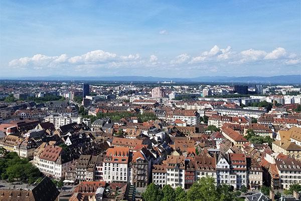 View of Strasbourg from the top of the Cathedral